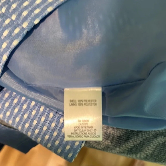 TAHARI-LEVINE Periwinkle Blue/White Sleeveless Sheath Dress - Picture 7 of 7